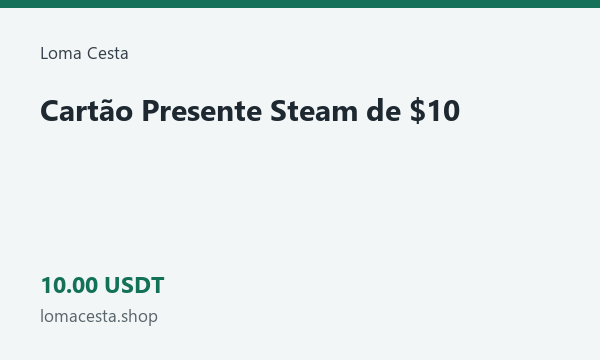 Cartão Presente Steam de $10 · 10 USDT