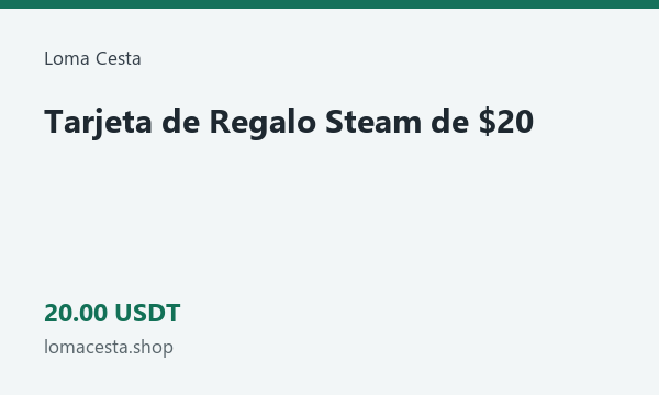 Tarjeta de Regalo Steam de $20 · 20 USDT